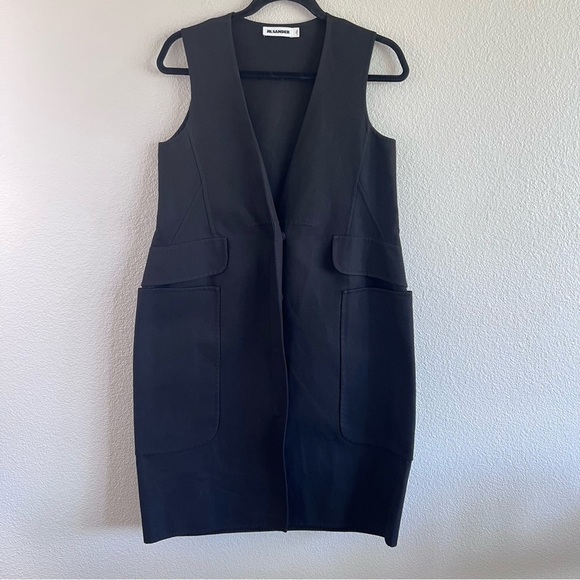 Jil Sander Women’s Tailored Knee Length Black Dress Vest - Picture 1 of 11